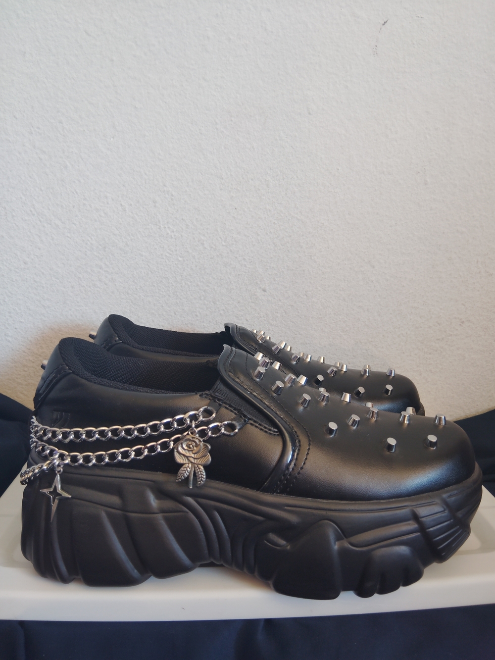 Koi Black Summoner Stud Slip On Sneakers
